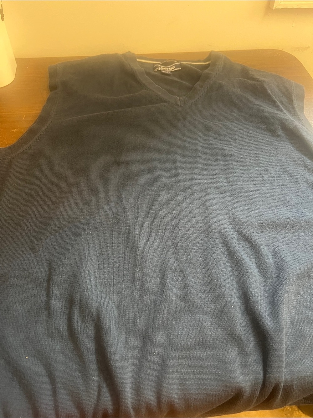 Lands' End Men's Navy V‑Neck Sweater Vest
